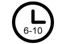 6 bis 10 Minuten